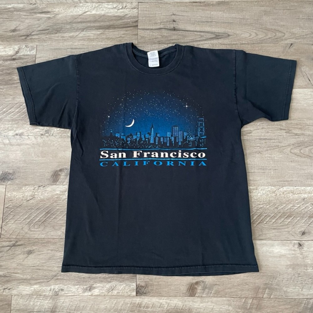 Vintage San Fransisco California T-Shirt Black Size Large